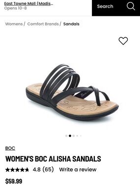 b.o.c. Alisha Multi-Strap Slide Sandals in Black